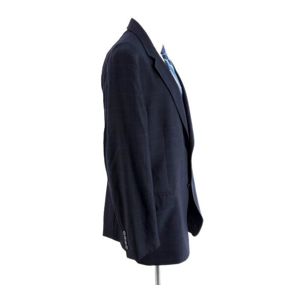 Dolce & Gabbana Virgin Wool 2 Button‎ Blazer 44R Blue W/ Brown Windowpane - Picture 6 of 10